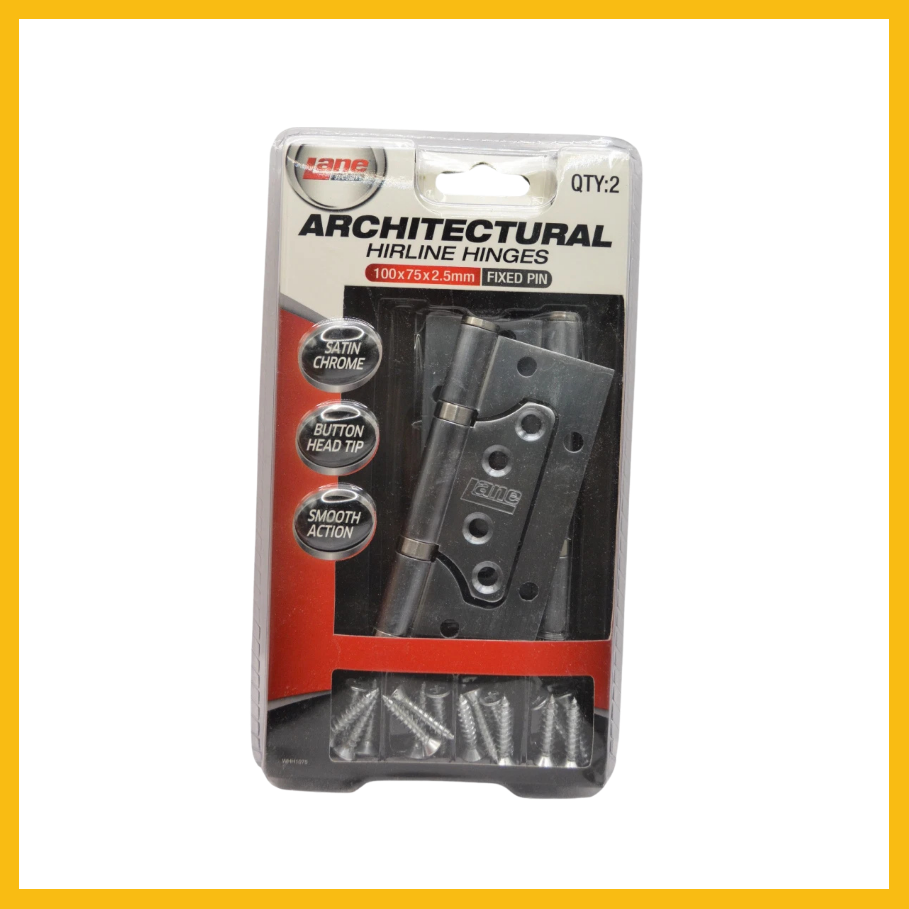 Bulk lot of 1 x Box of 24 x LANE. ARCHITECTURAL HIRLINE HINGES 100x75x2.5