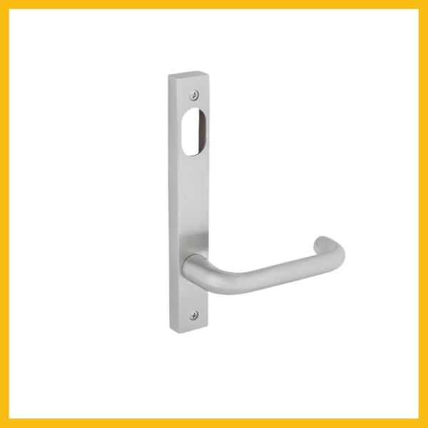D Lever on Narrow Style Entrance Plate – Oval Cylinder with Visible Fixings SSS