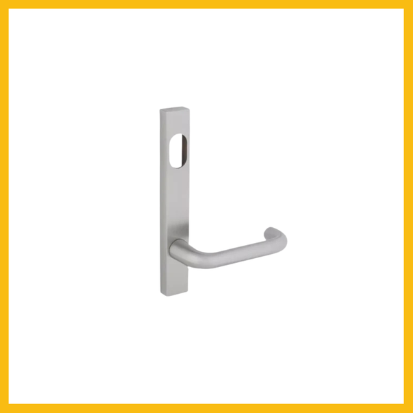 D Lever on Narrow Style Entrance Plate – Oval Cylinder with Concealed Fixings SS
