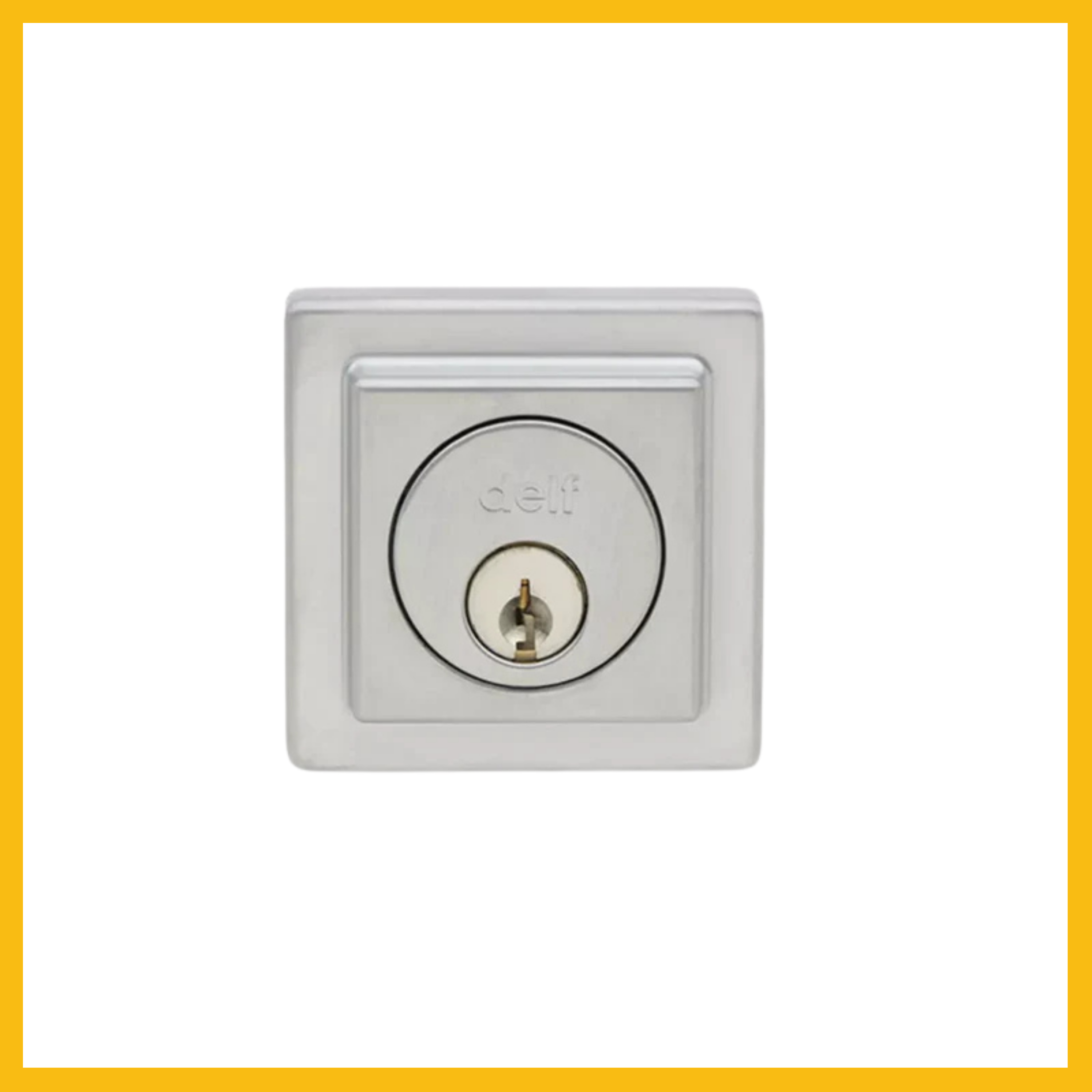 Delf Contemporary Square Single Cylinder Deadbolt Satin Chrome