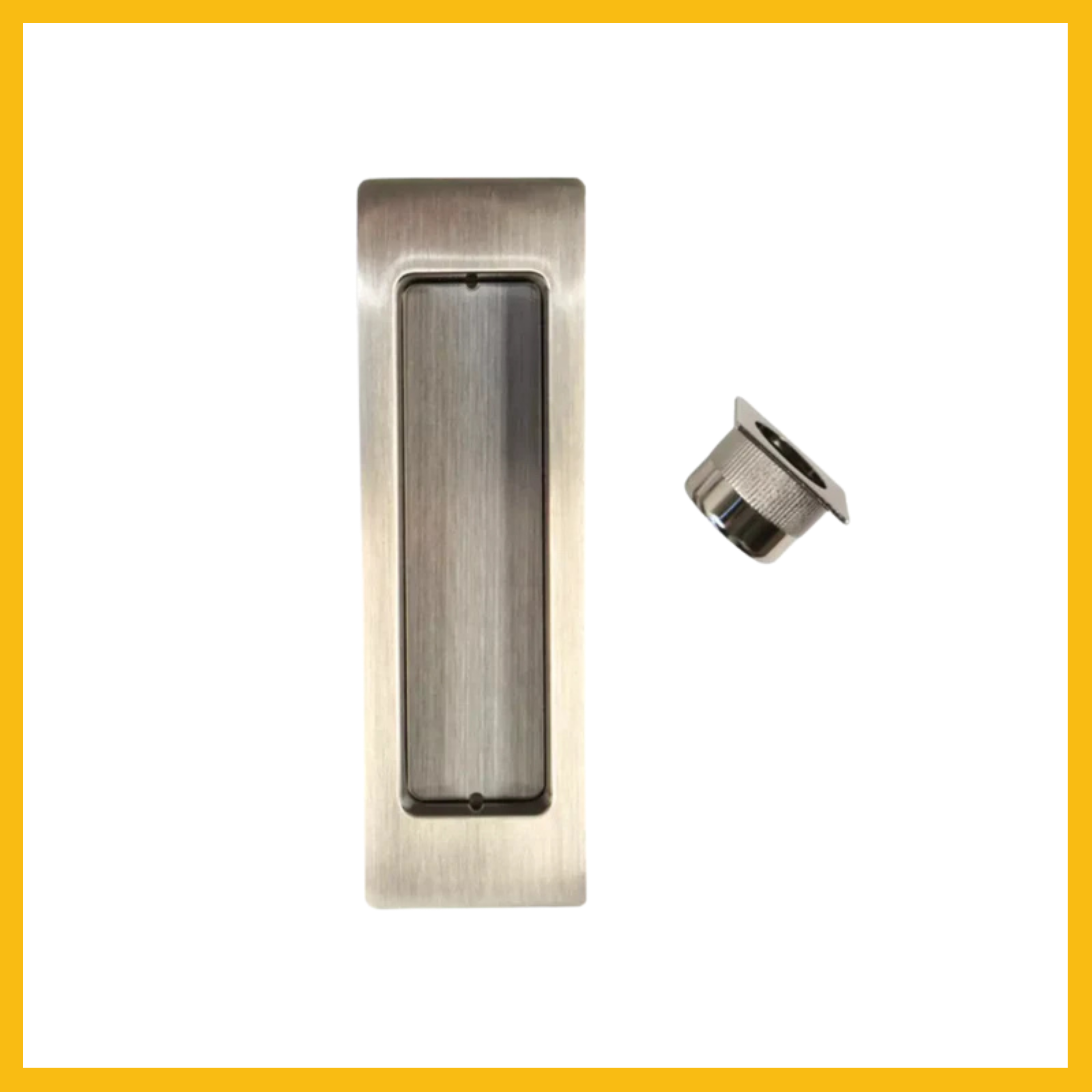 Delf VP Passage Cavity Sliding Door Lock Rectangular Satin Nickel/Matt Black
