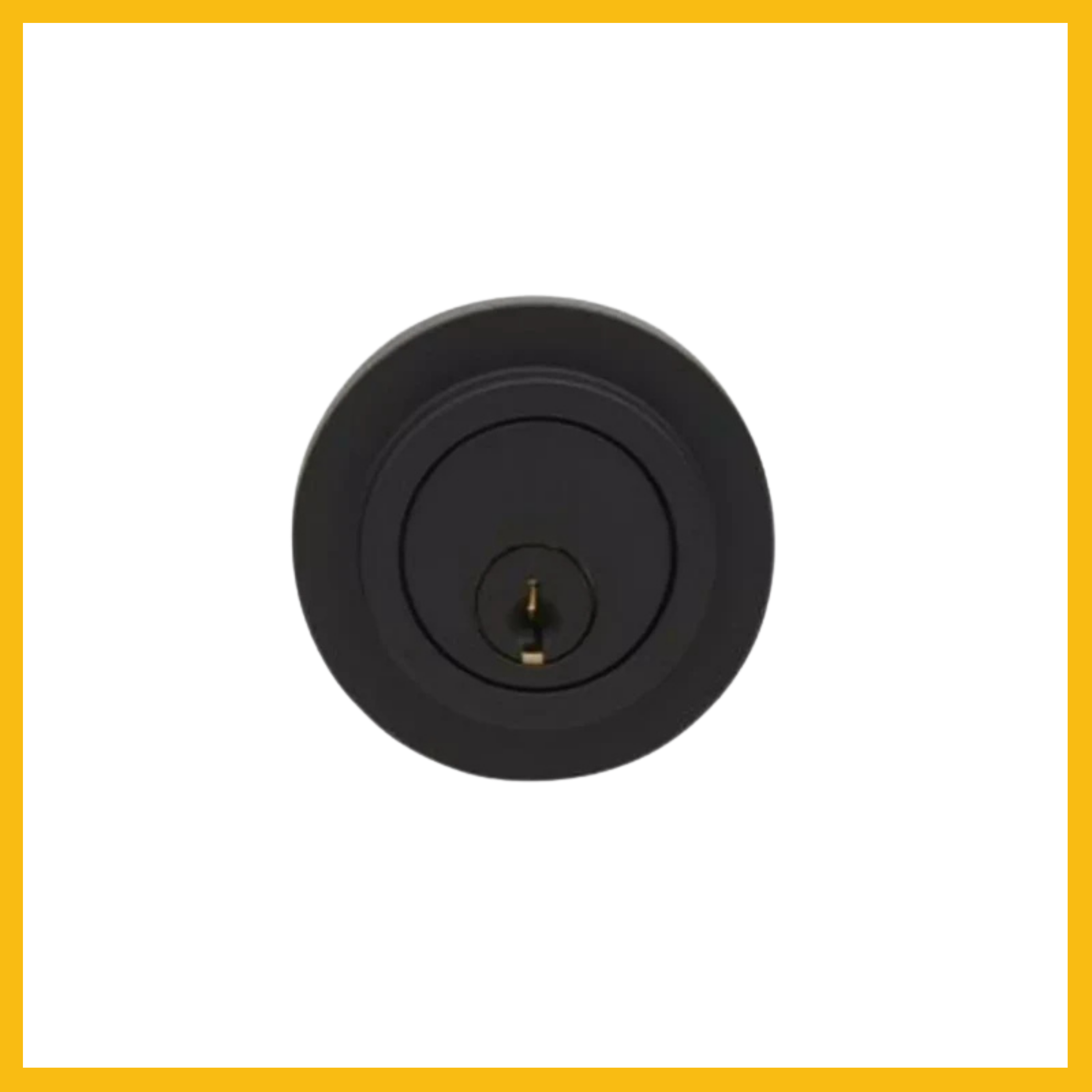 Delf Trade Matt Black Contemporary Round Double Cylinder Deadbolt