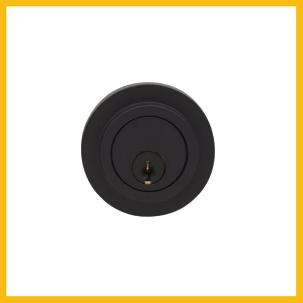 Delf Trade Matt Black Contemporary Round Double Cylinder Deadbolt