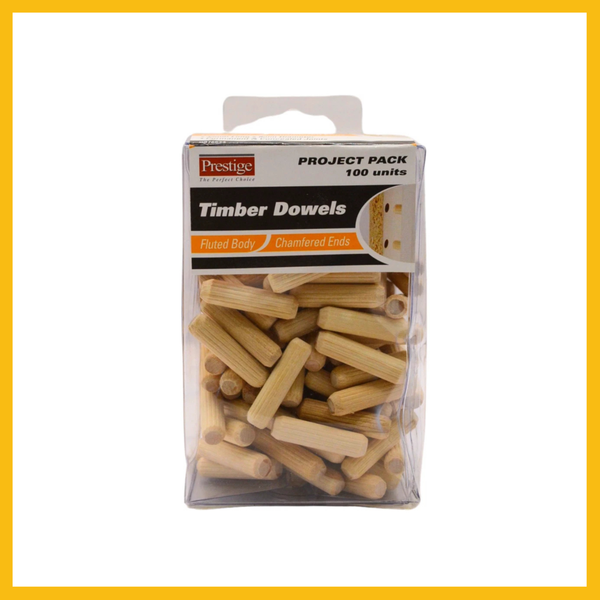 Taskmaster 8 x 32mm Timber Dowel Connectors - 100 Pack Delf 046