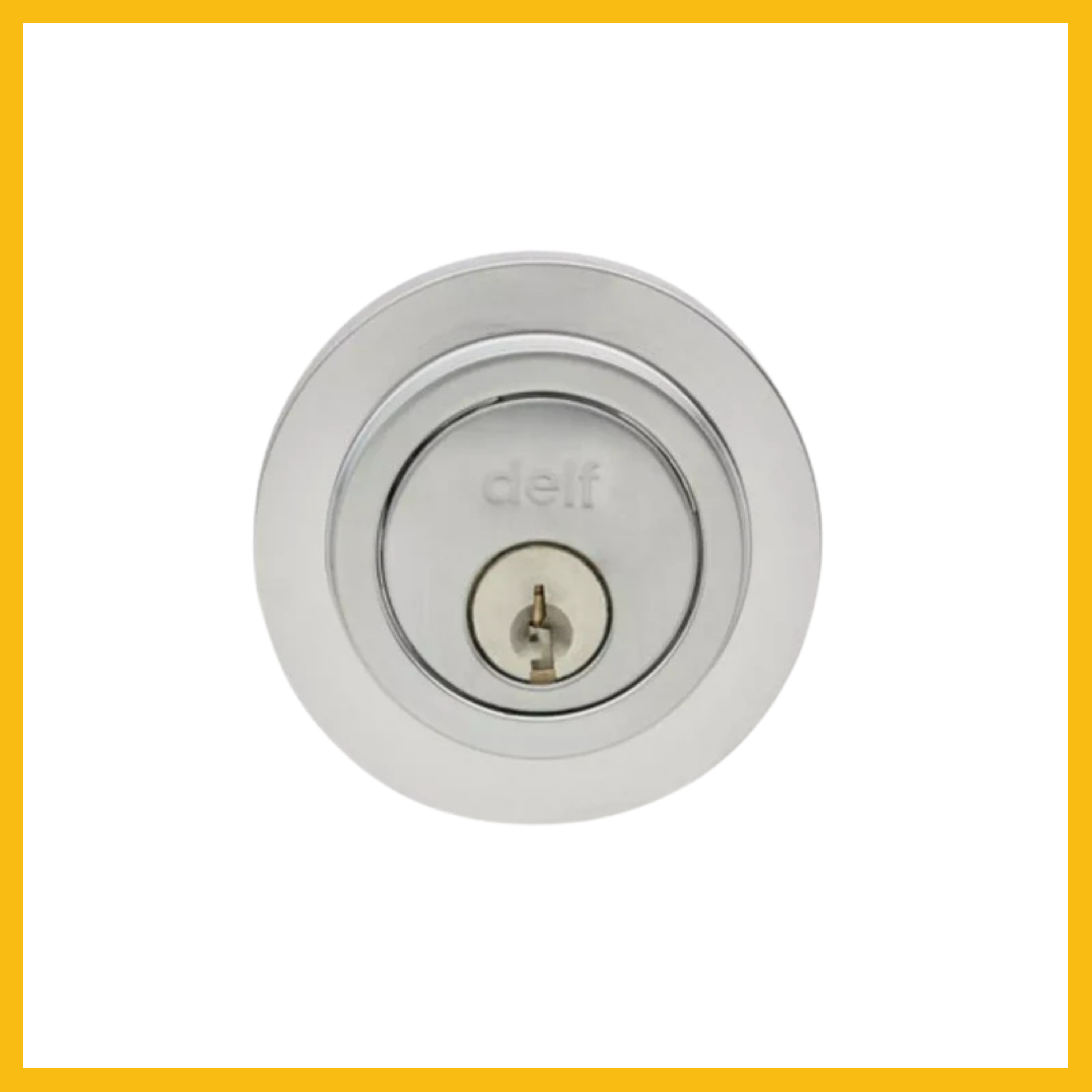 Delf Single Cylinder Deadbolt Polished Stainless Steel