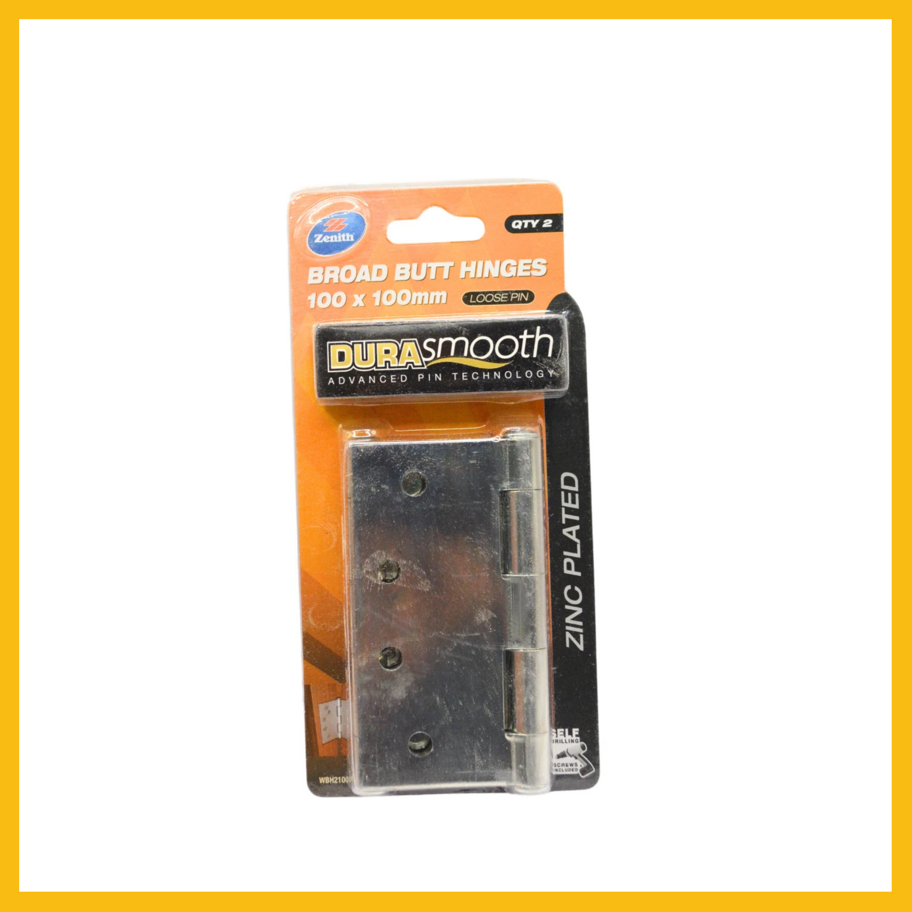Pinnacle 100mm X 100mm Single Loose Pin Broad Butt Hinge Delf 046