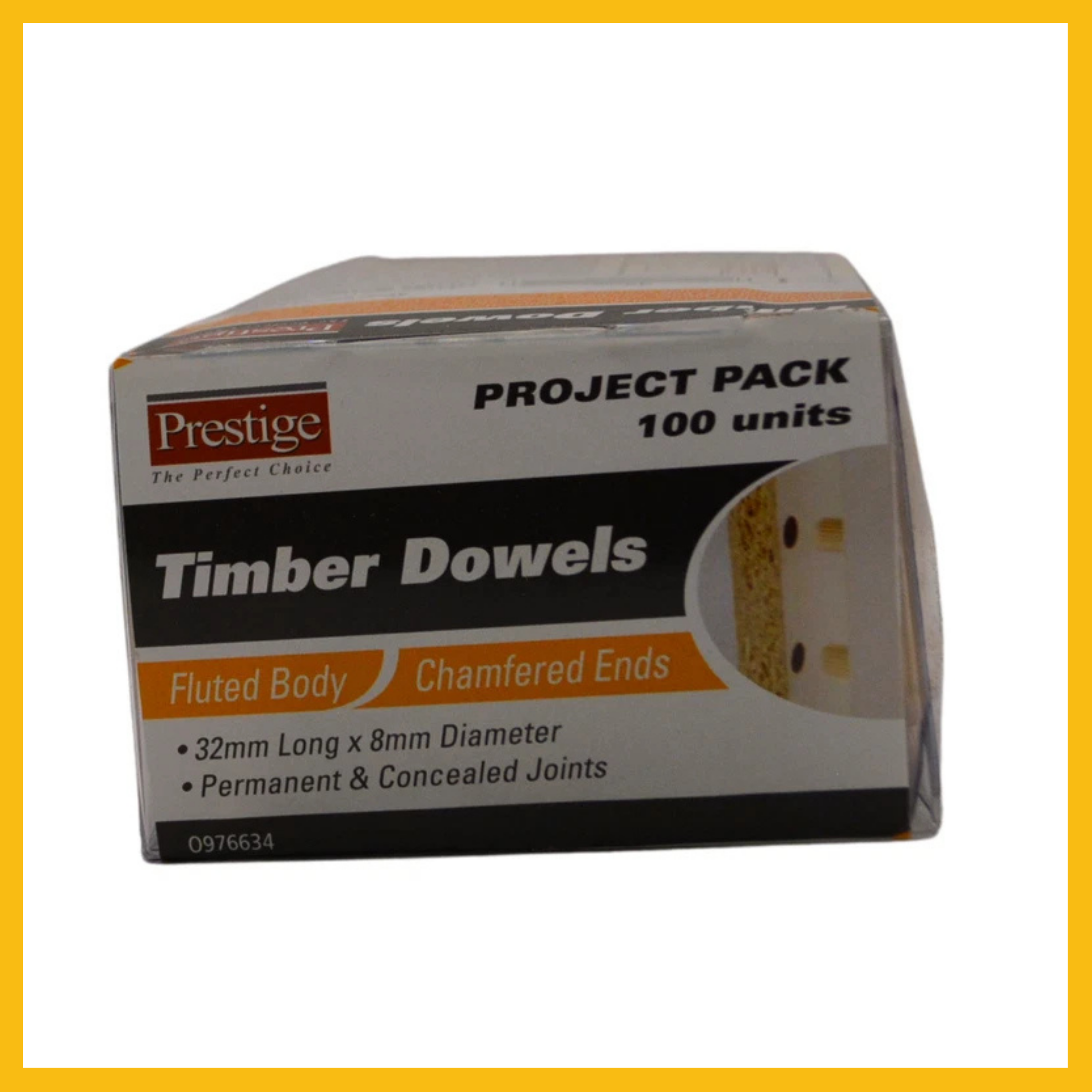 Taskmaster 8 x 32mm Timber Dowel Connectors - 100 Pack Delf 046