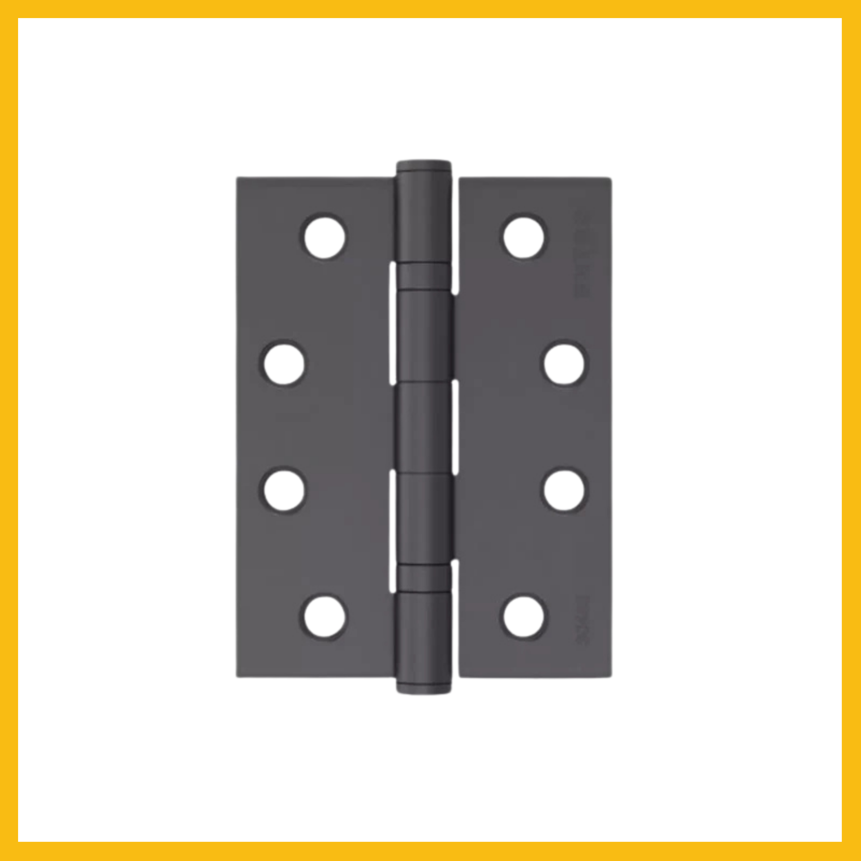 Butt Hinge 100x100mm x 2.5mm Fixed Pin Matt Black