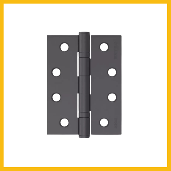 Butt Hinge 100x100mm x 2.5mm Fixed Pin Matt Black
