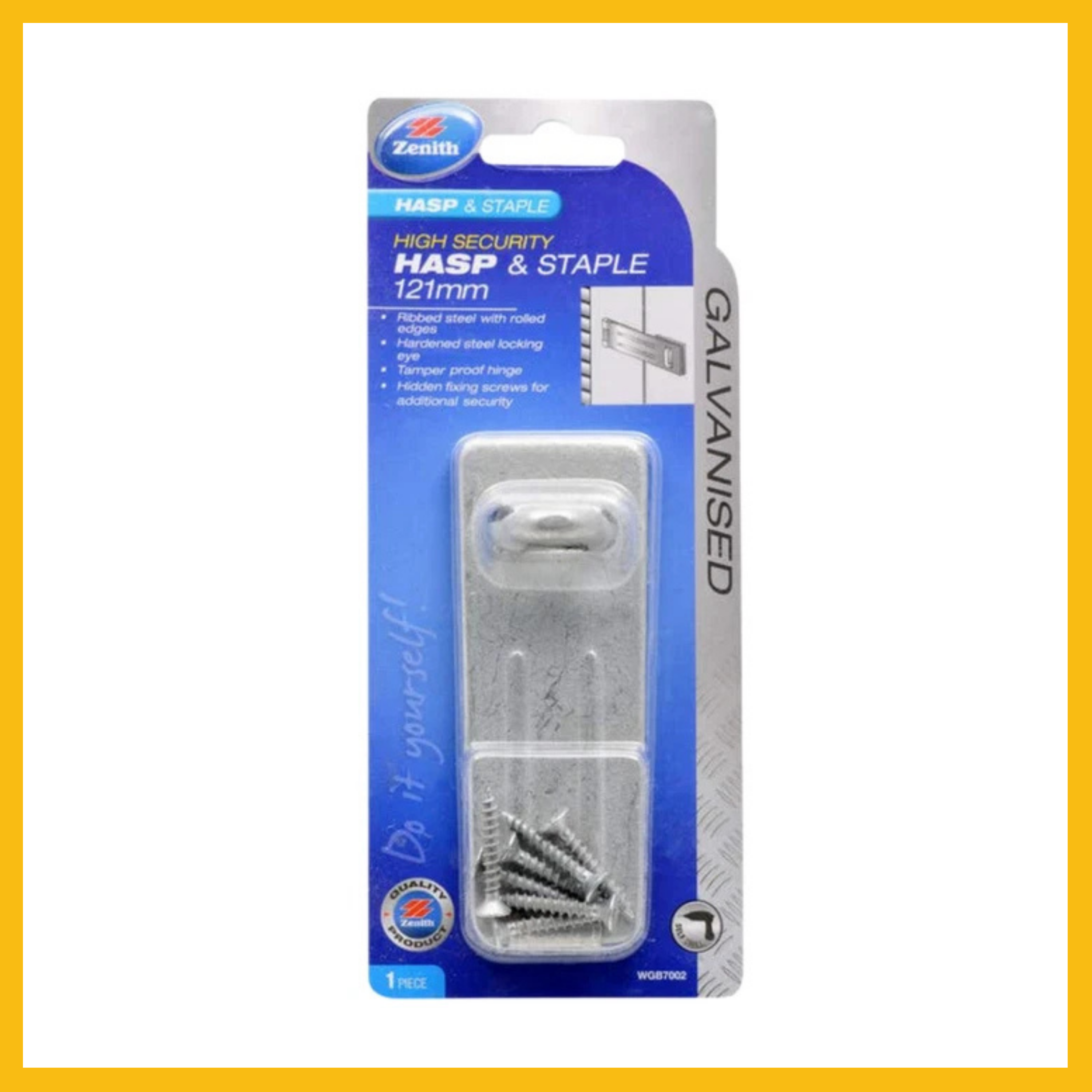 Zenith Safety Pattern Hasp & Staple Galvanised 121mm - 1 Pack