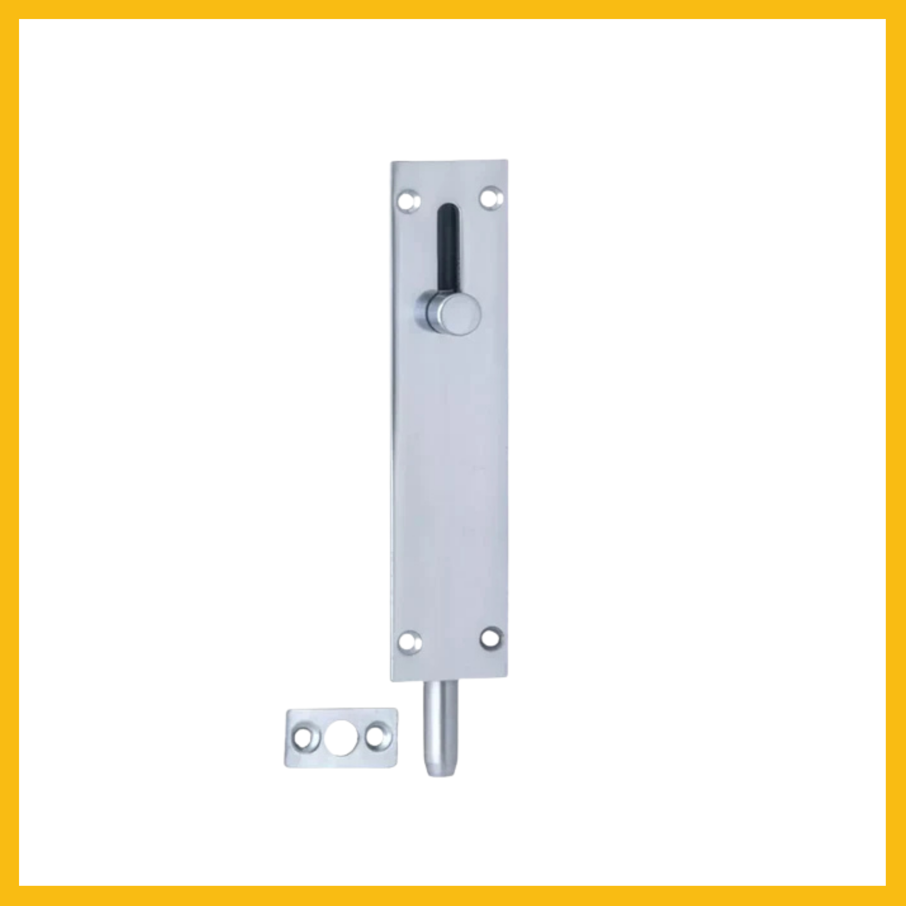 Delf Trade 150mm Door Drop Bolt - Matt Black / Satin Chrome
