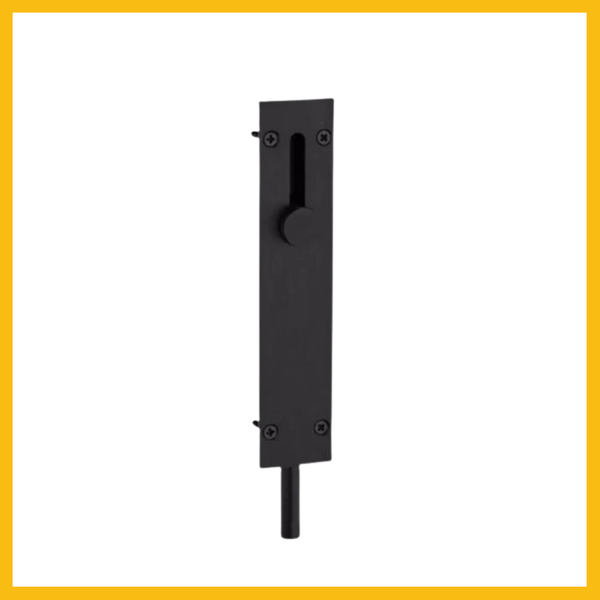 Delf Trade 150mm Door Drop Bolt - Matt Black / Satin Chrome
