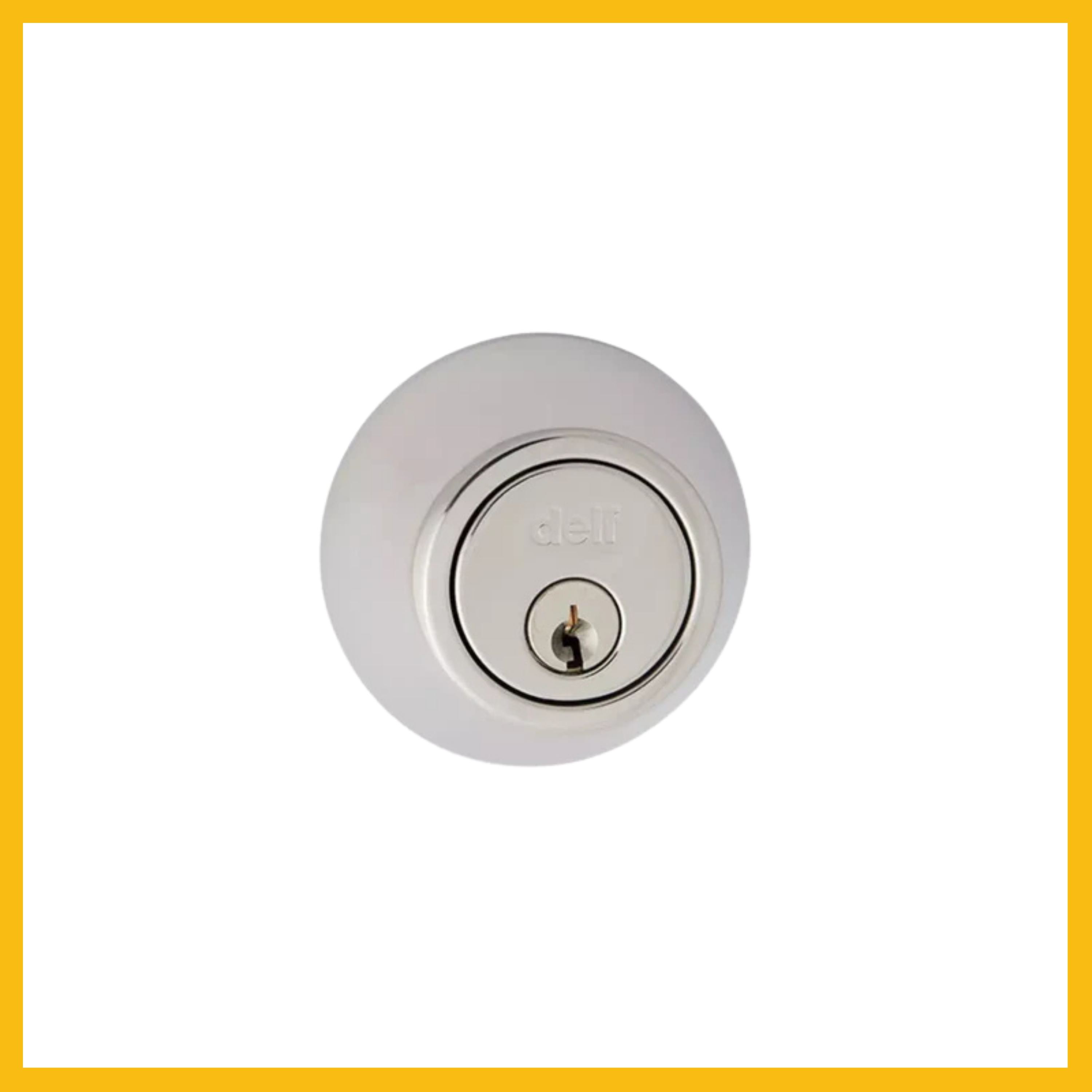 Delf Trade Satin Chrome Contemporary Round Single Cylinder Deadbolt