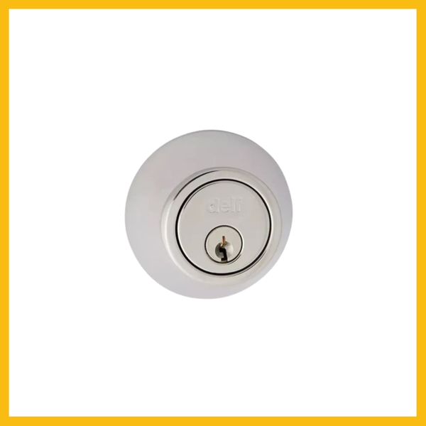 Delf Trade Satin Chrome Contemporary Round Single Cylinder Deadbolt