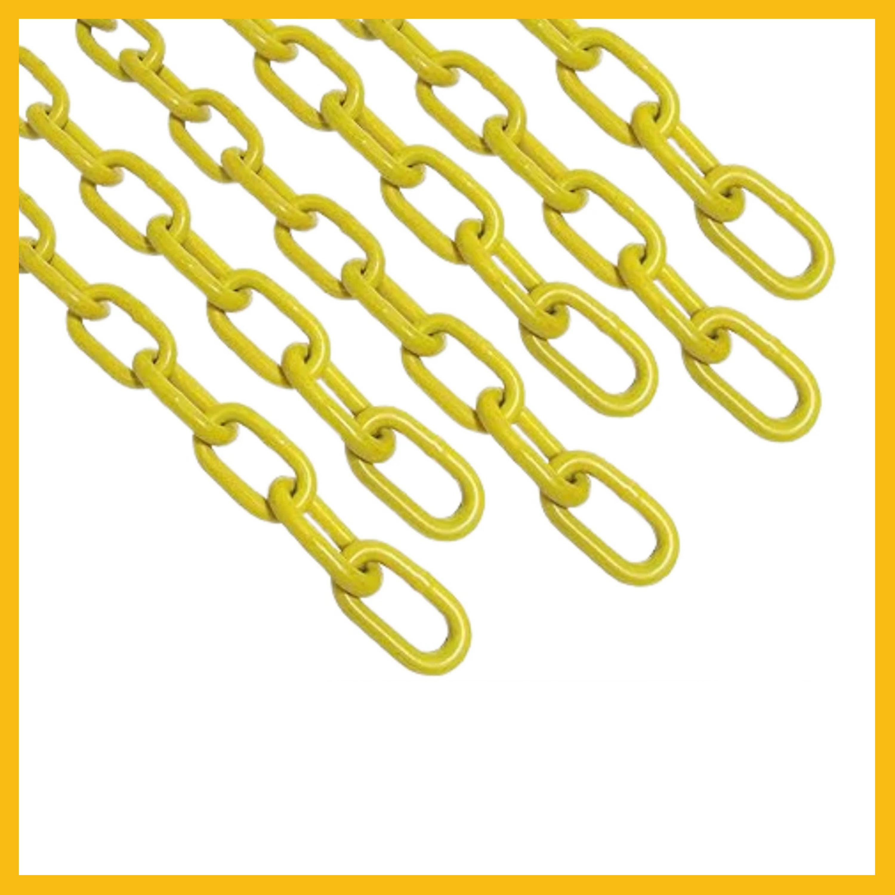 5/16" X 10' Yellow Powder Coated Chain Grade 30 Proof Coil Barrier Fence Swing