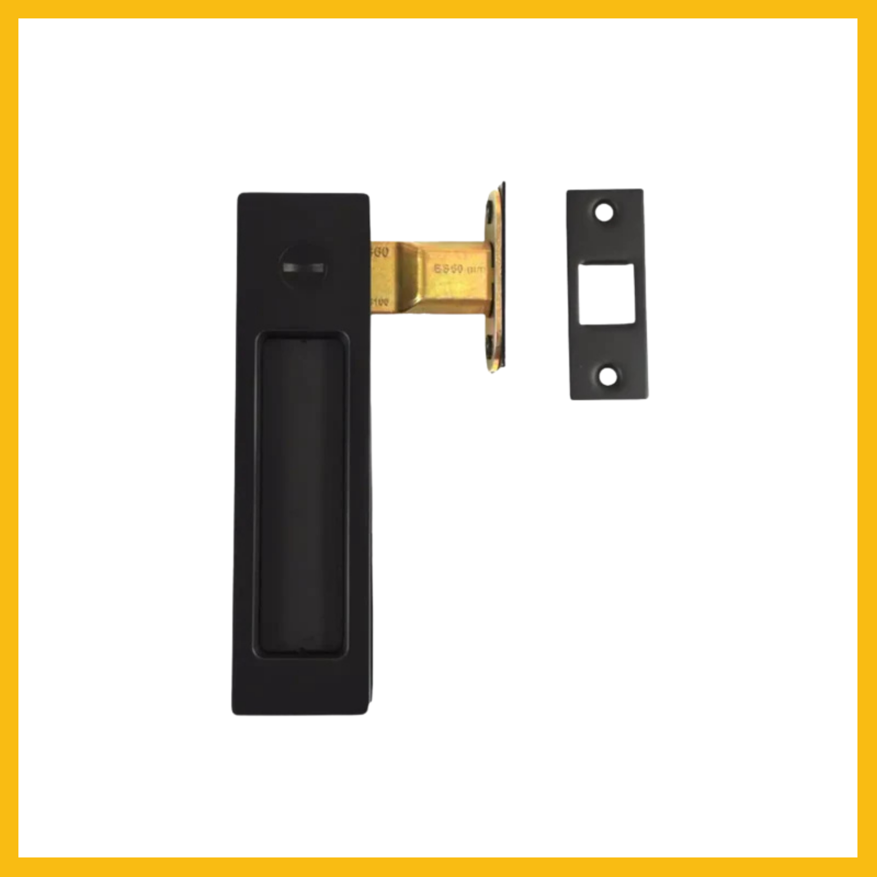Delf VP Privacy Cavity Sliding Door Lock Rectangular Matt Black
