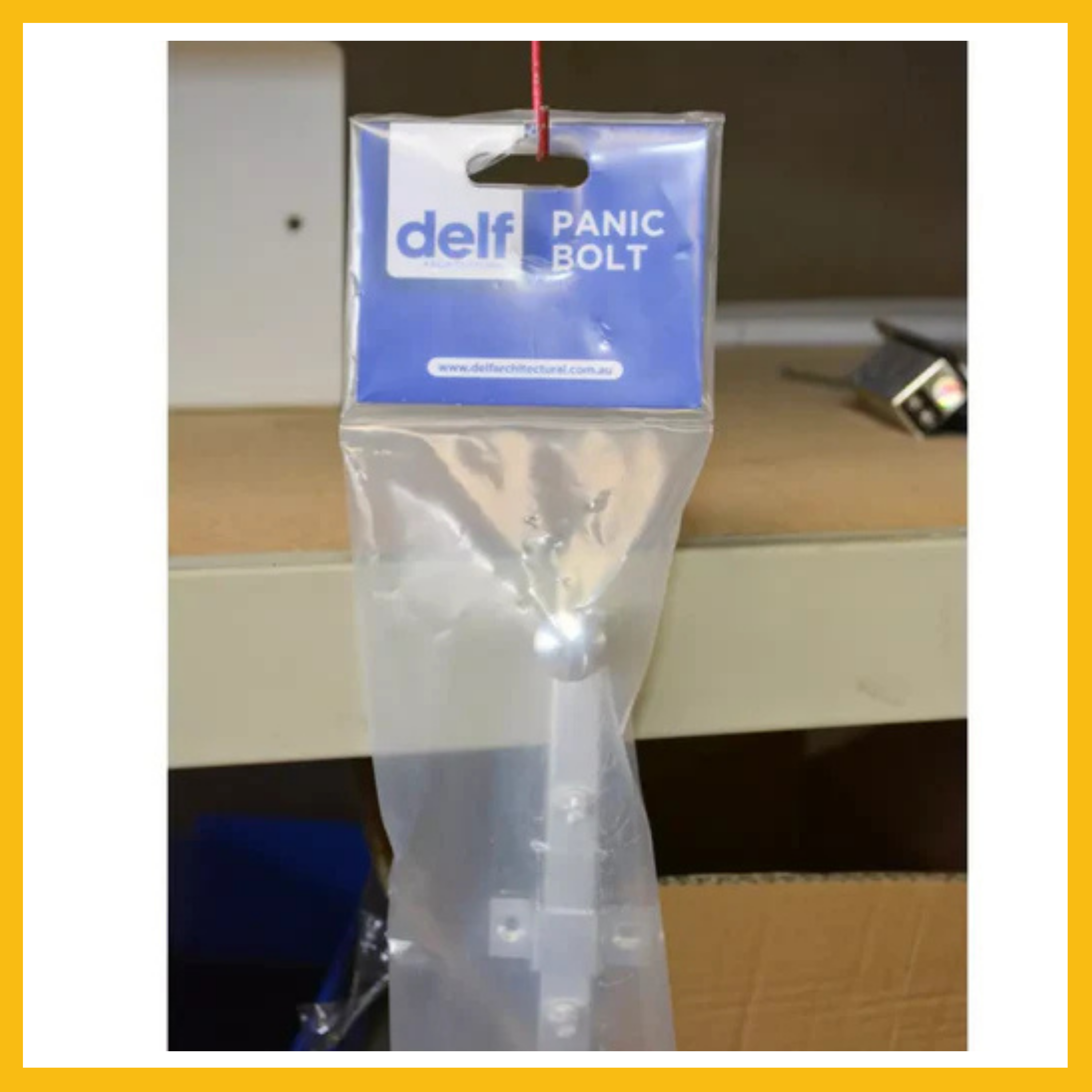 Delf Surface Mount Panic Bolt 300mm/200mm Satin Chrome