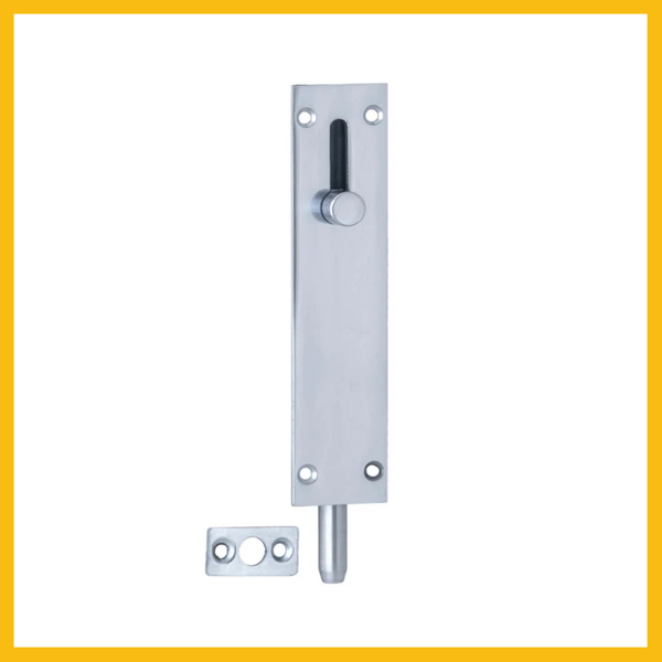 Delf Trade 100mm Door Drop Bolt - Satin Chrome