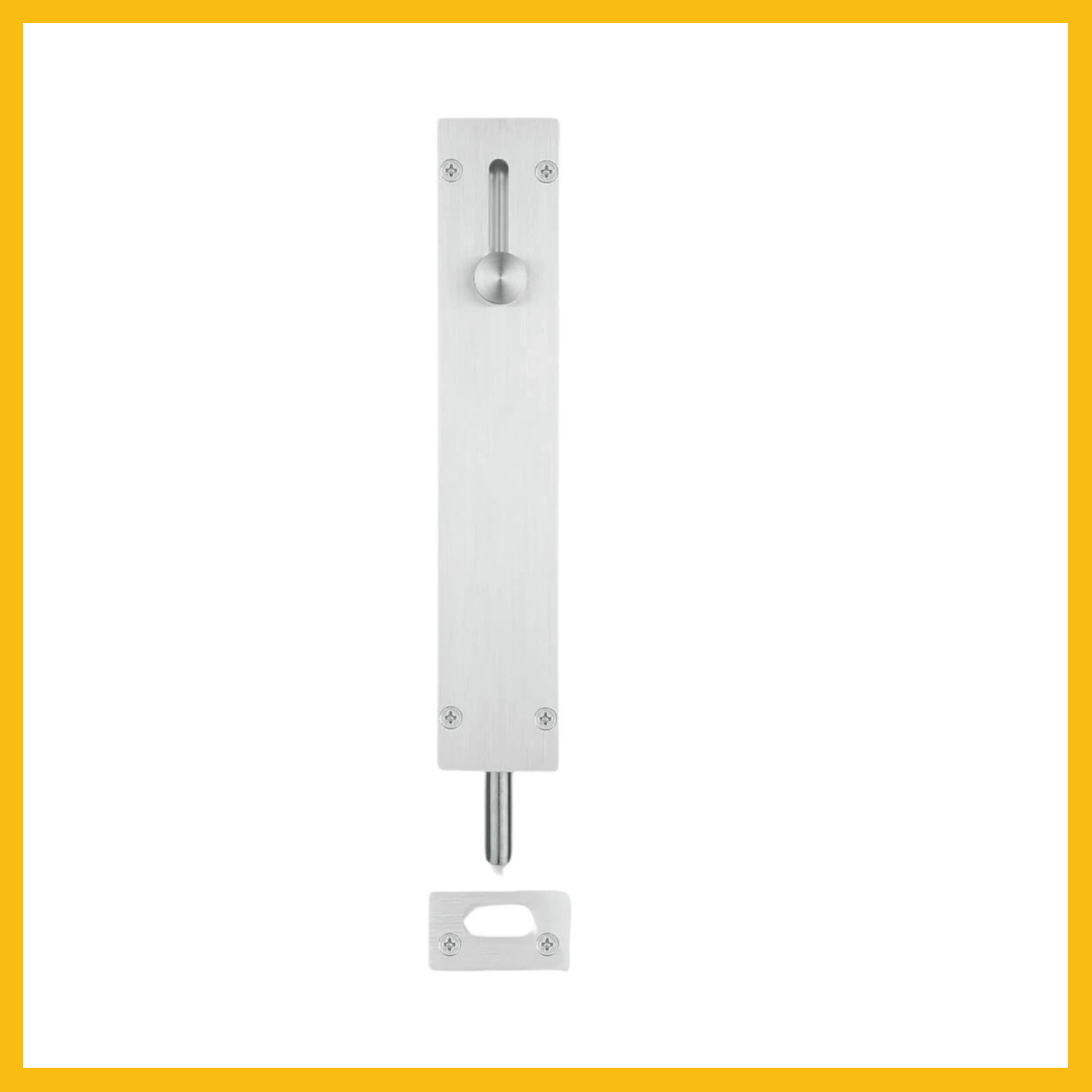 LOCKABLE DOOR DROP BOLT Satin Chrome 200MM