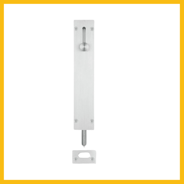 LOCKABLE DOOR DROP BOLT Satin Chrome 200MM