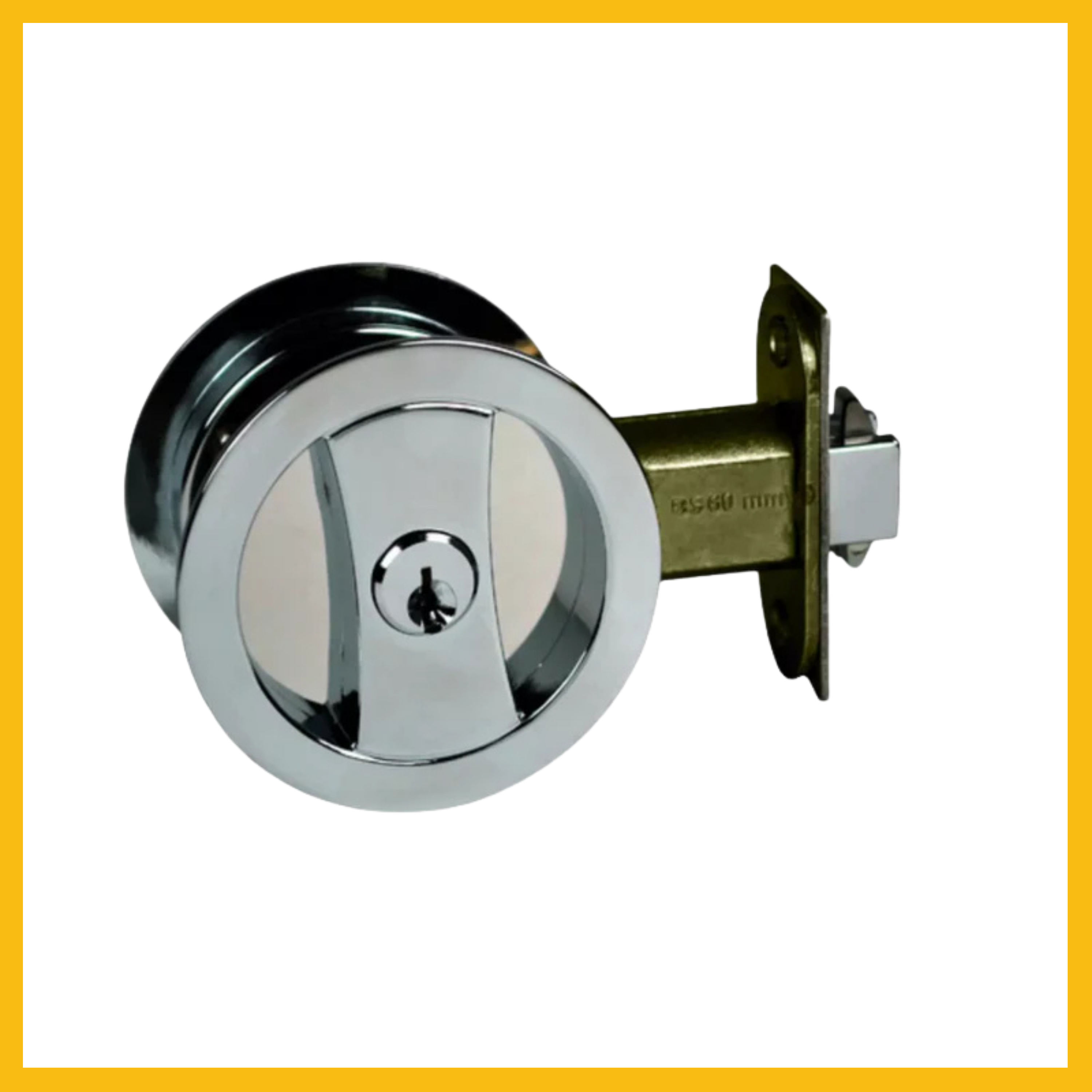 Delf Round Cavity Entrance Set Bright Chrome/Satin Chrome/Matt Black