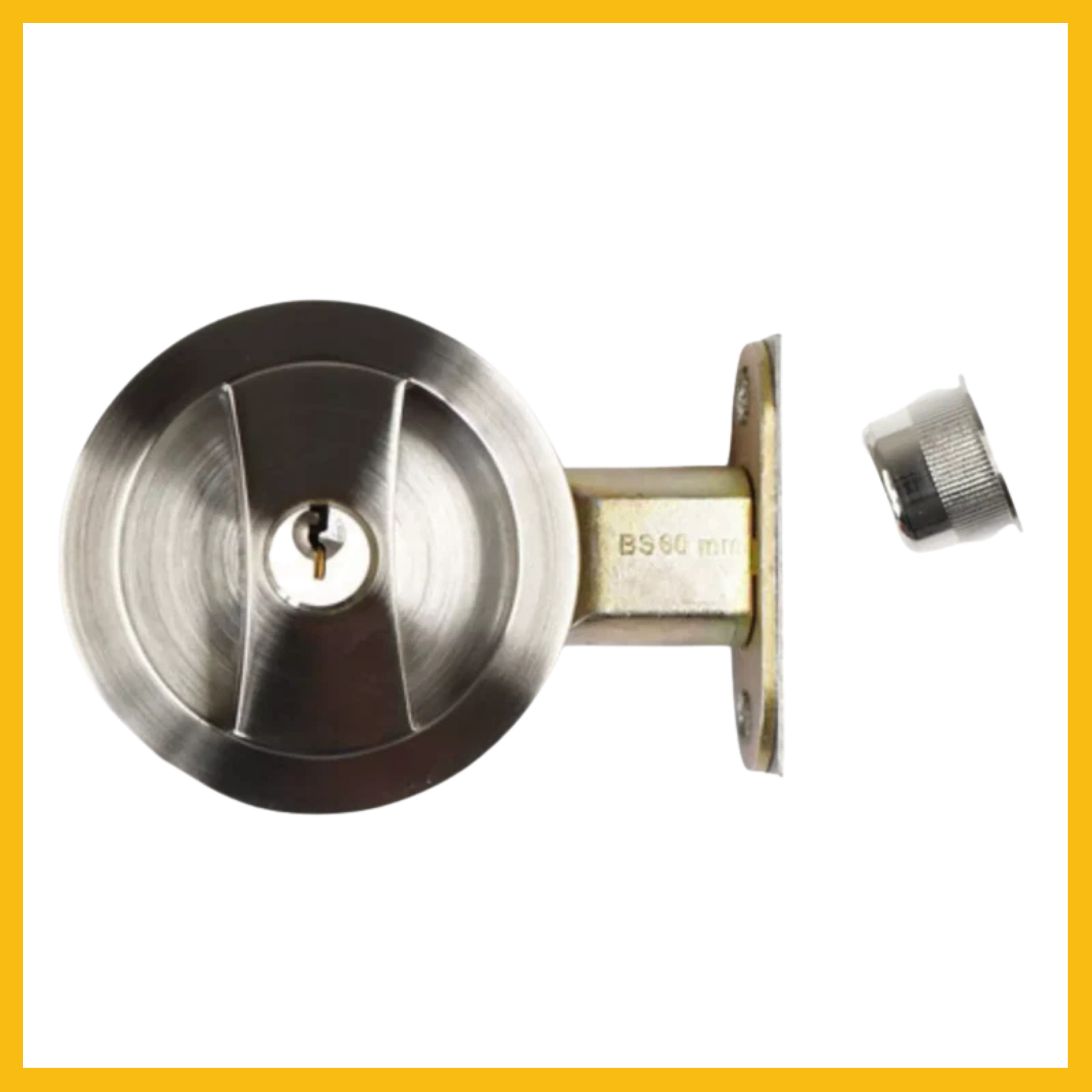 Delf Round Cavity Entrance Set Bright Chrome/Satin Chrome/Matt Black