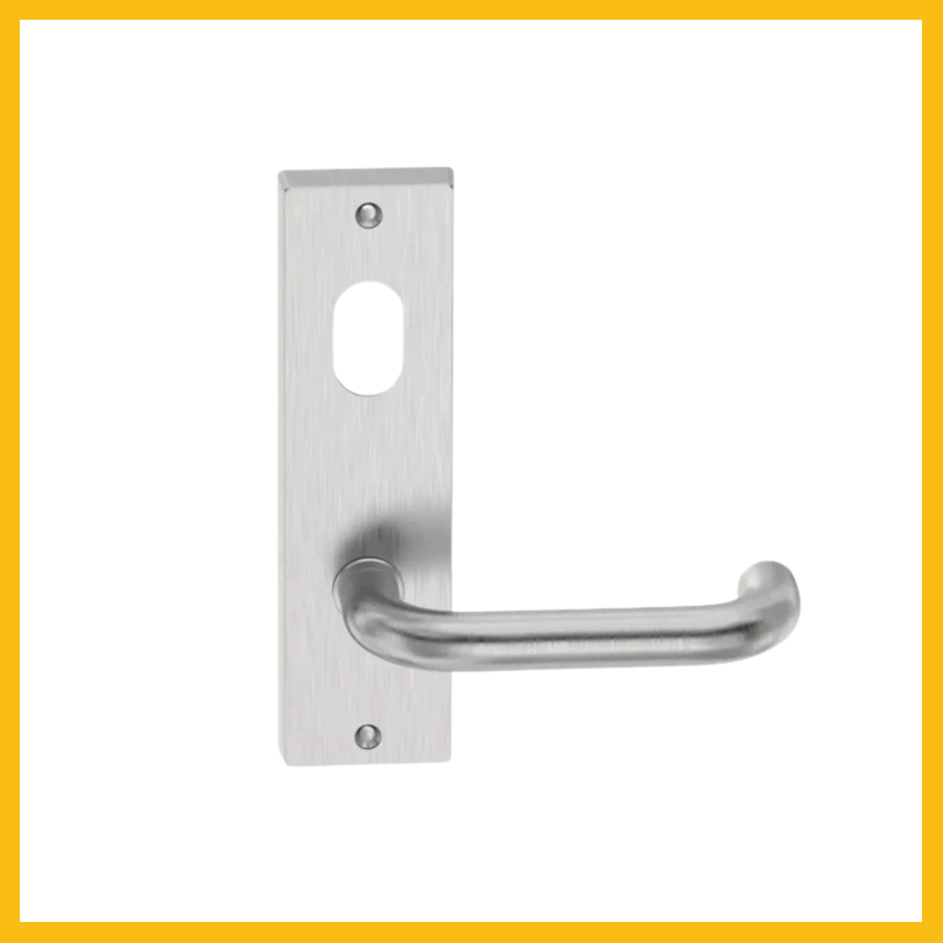 D Lever on Rectangular Plate - Plain/Concealed Fixings SSS - Compliant to AS142