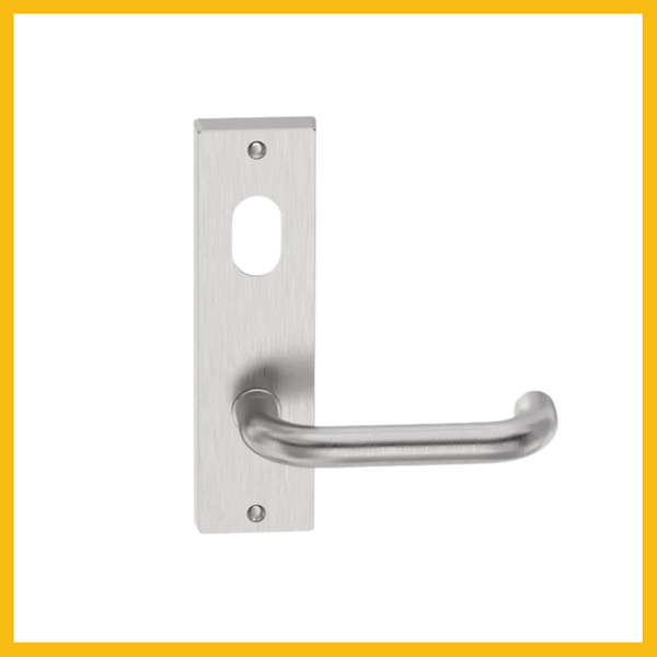 D Lever on Rectangular Plate - Plain/Concealed Fixings SSS - Compliant to AS142