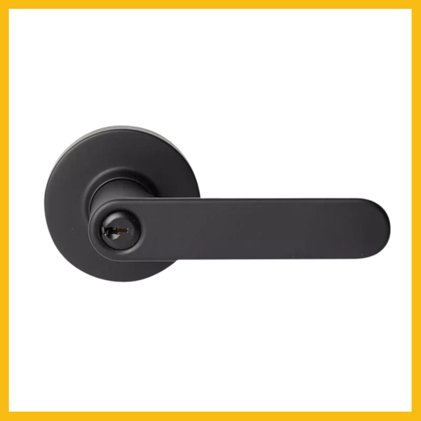 Delf Reno Round Rose Entrance Lever Matt Black / Satin Chrome | eBay