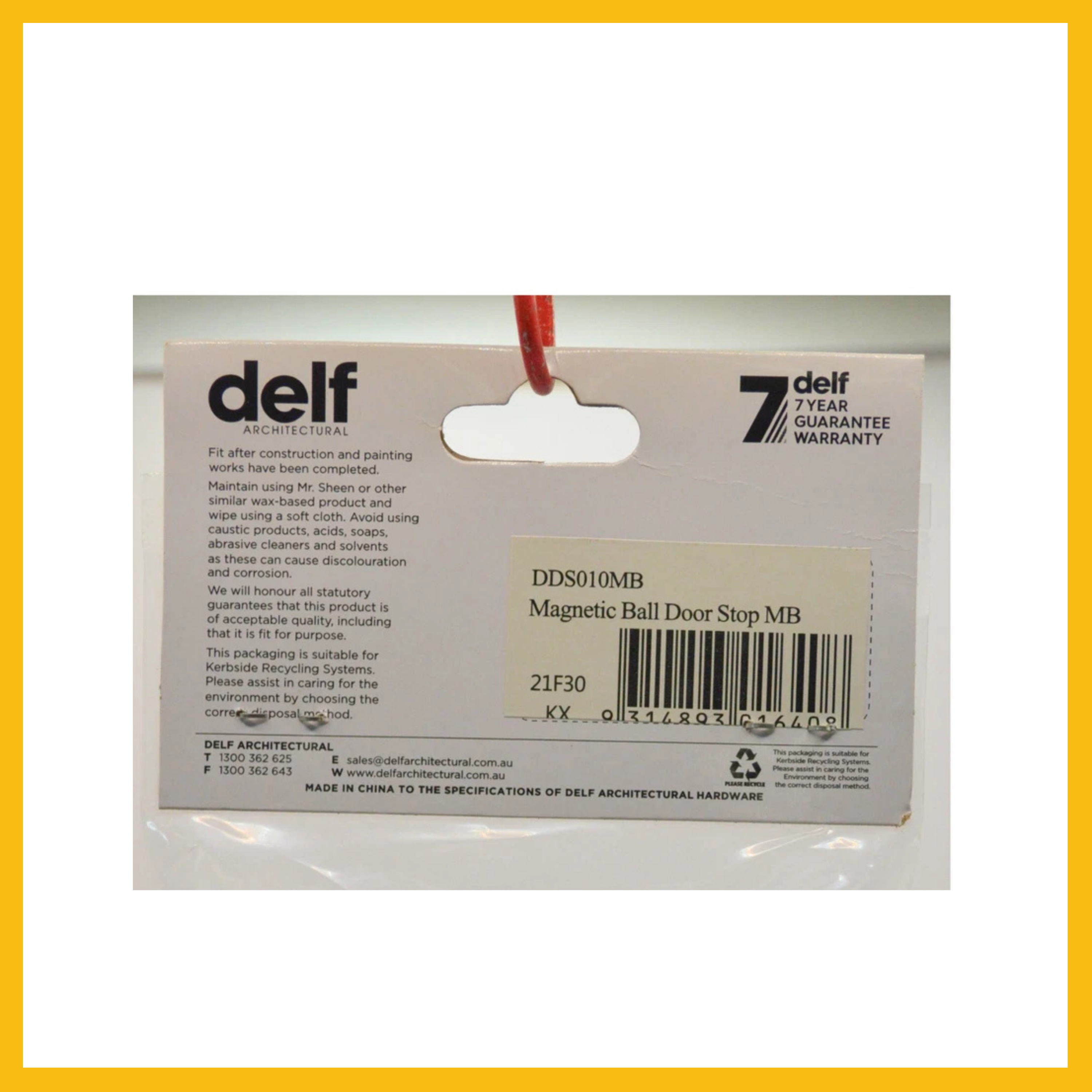 Delf Magnetic Ball Door Stop Stopper in Black