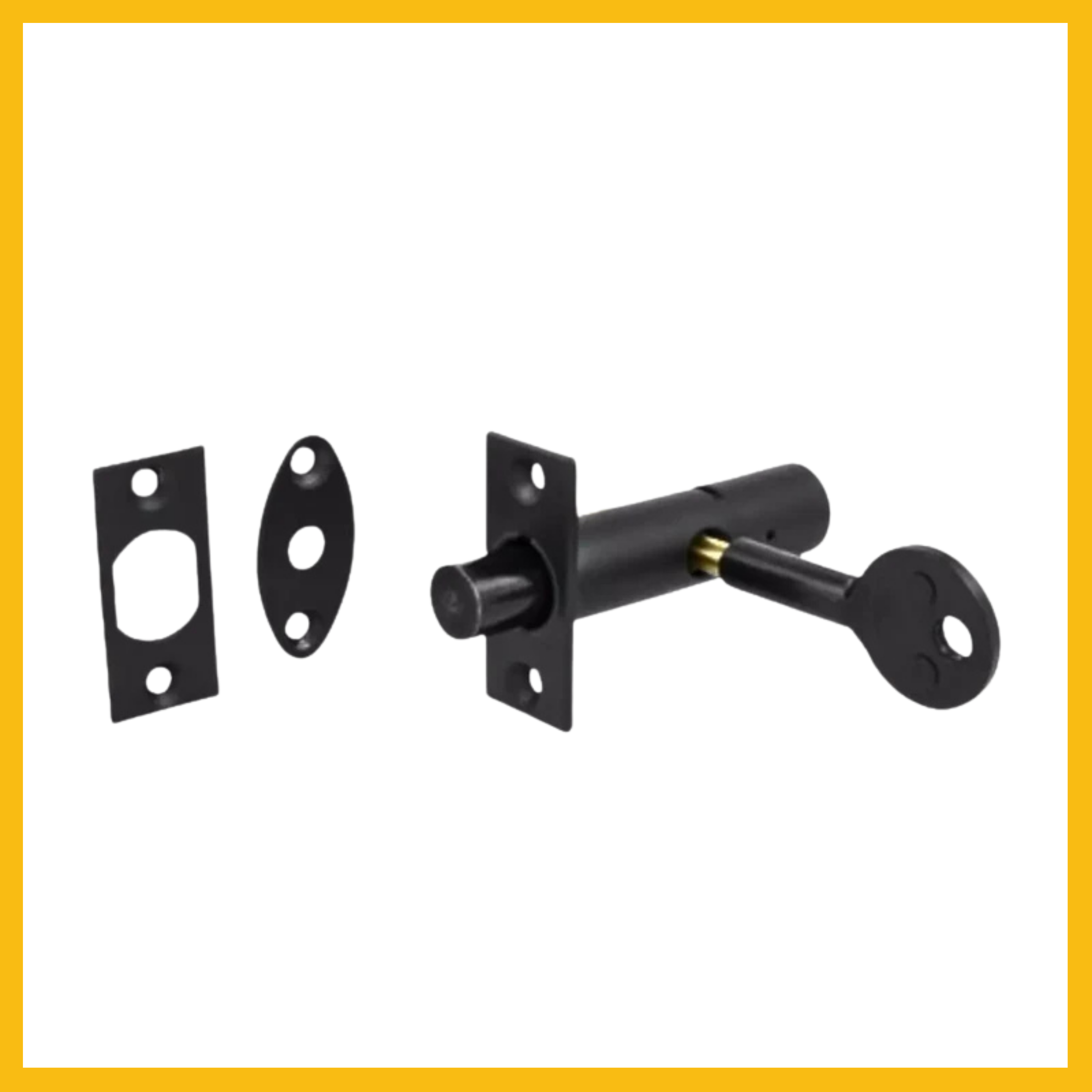 Delf Matt Black Door Security Bolt Matt Black/Satin Chrome