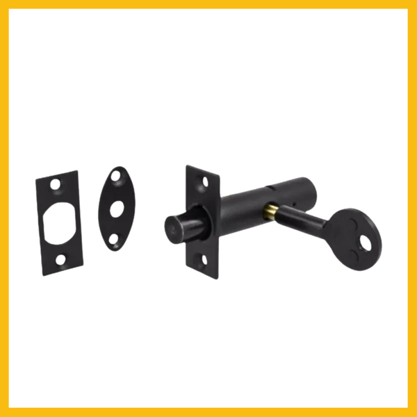 Delf Matt Black Door Security Bolt Matt Black/Satin Chrome