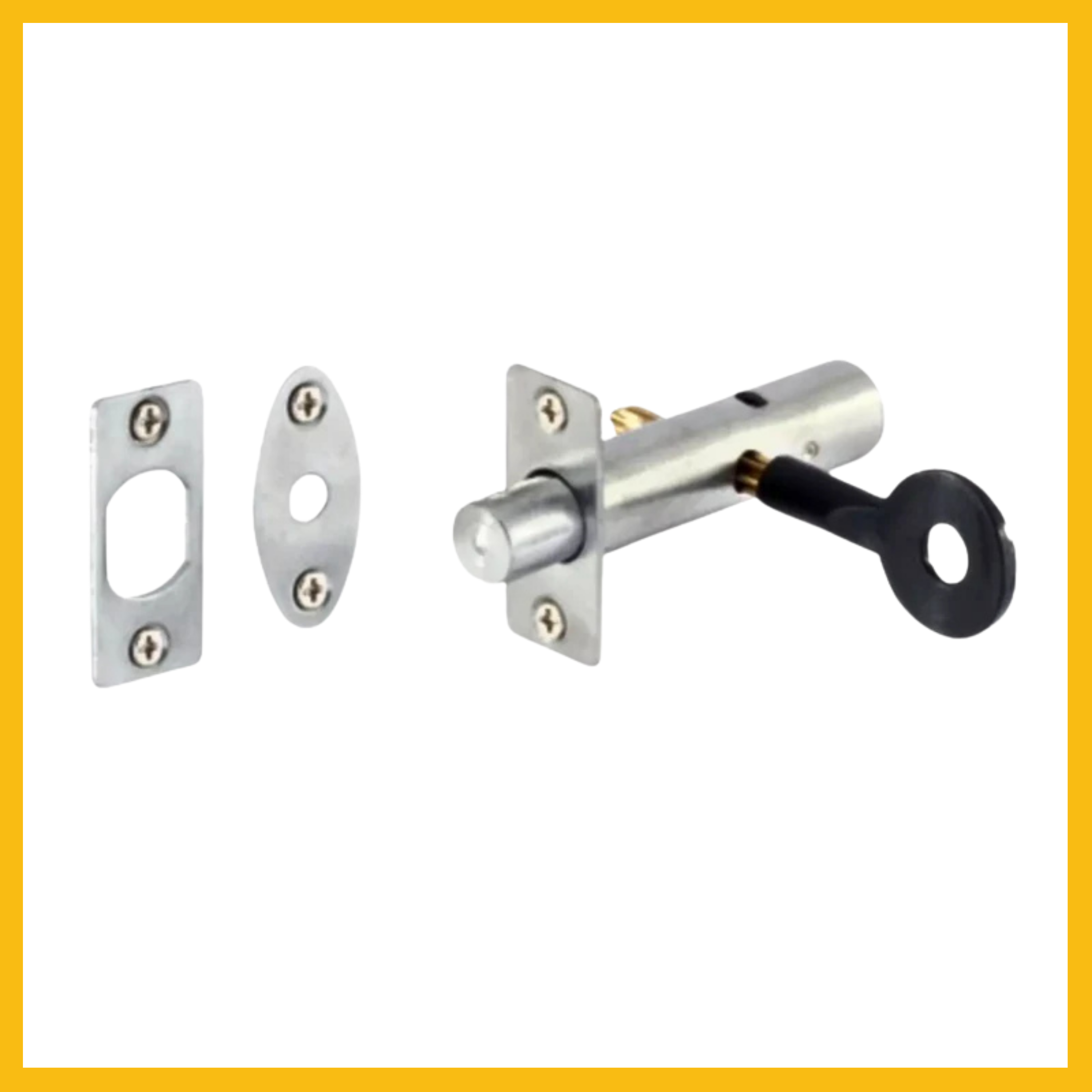 Delf Matt Black Door Security Bolt Matt Black/Satin Chrome