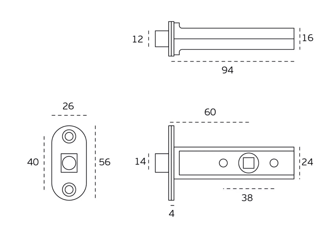 MAGNETIC LATCH 60MM SN