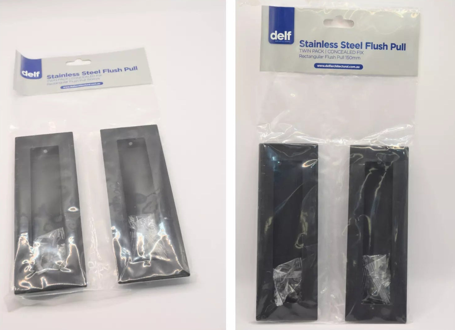 Rectangular Flush Pull Square Well 150mm pack off 2