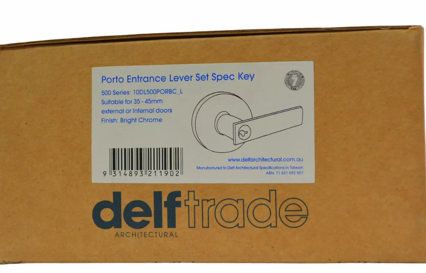 Delf Porto Entrance Lever Set Round Rose