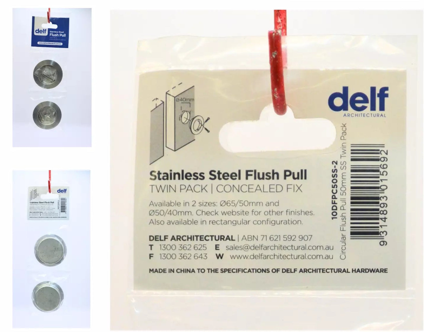 Circular Flush Pull 65mm diameter – Twin Pack