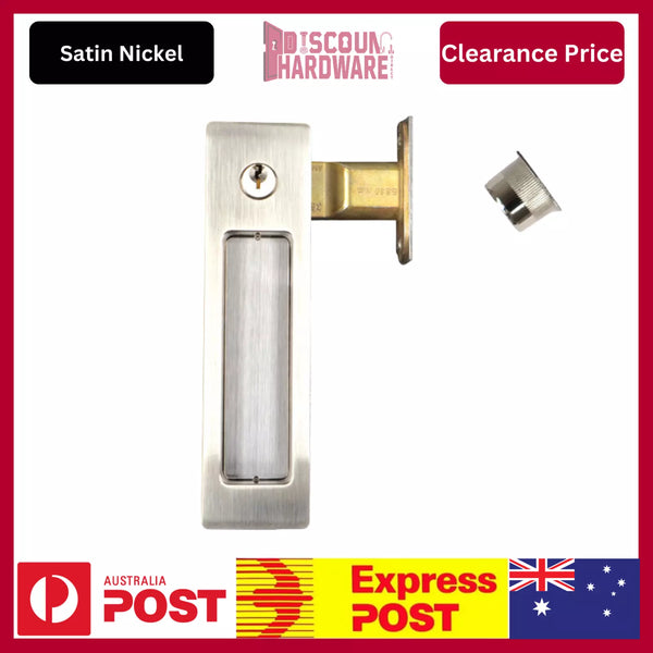 Delf VP Entrance Cavity Sliding Door Lock Rectangular Matt Black/Satin Nickel