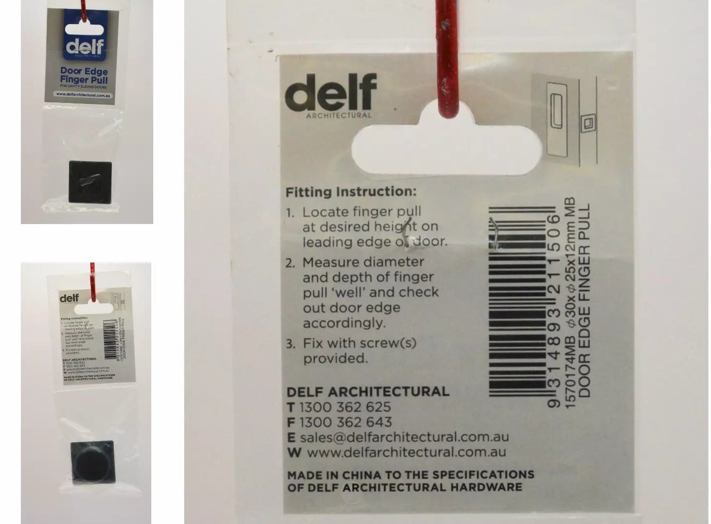 DOOR EDGE FINGER Flush PULL - Delf
