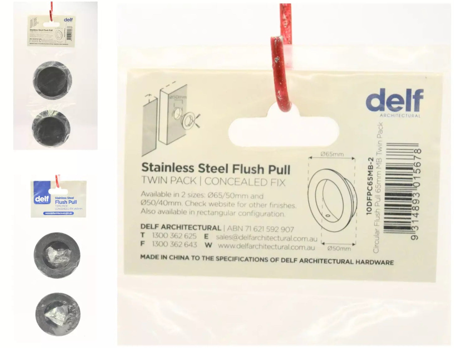 Circular Flush Pull 65mm diameter – Twin Pack