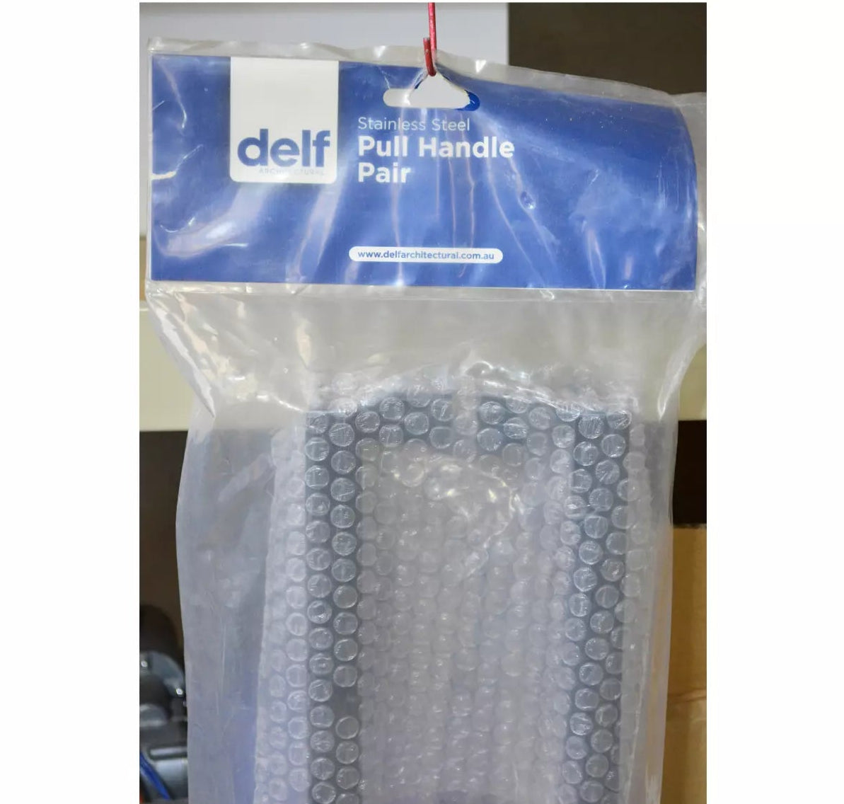Delf Pull Handle B2B Square 25mm 316L 450mm Matt Black Twin