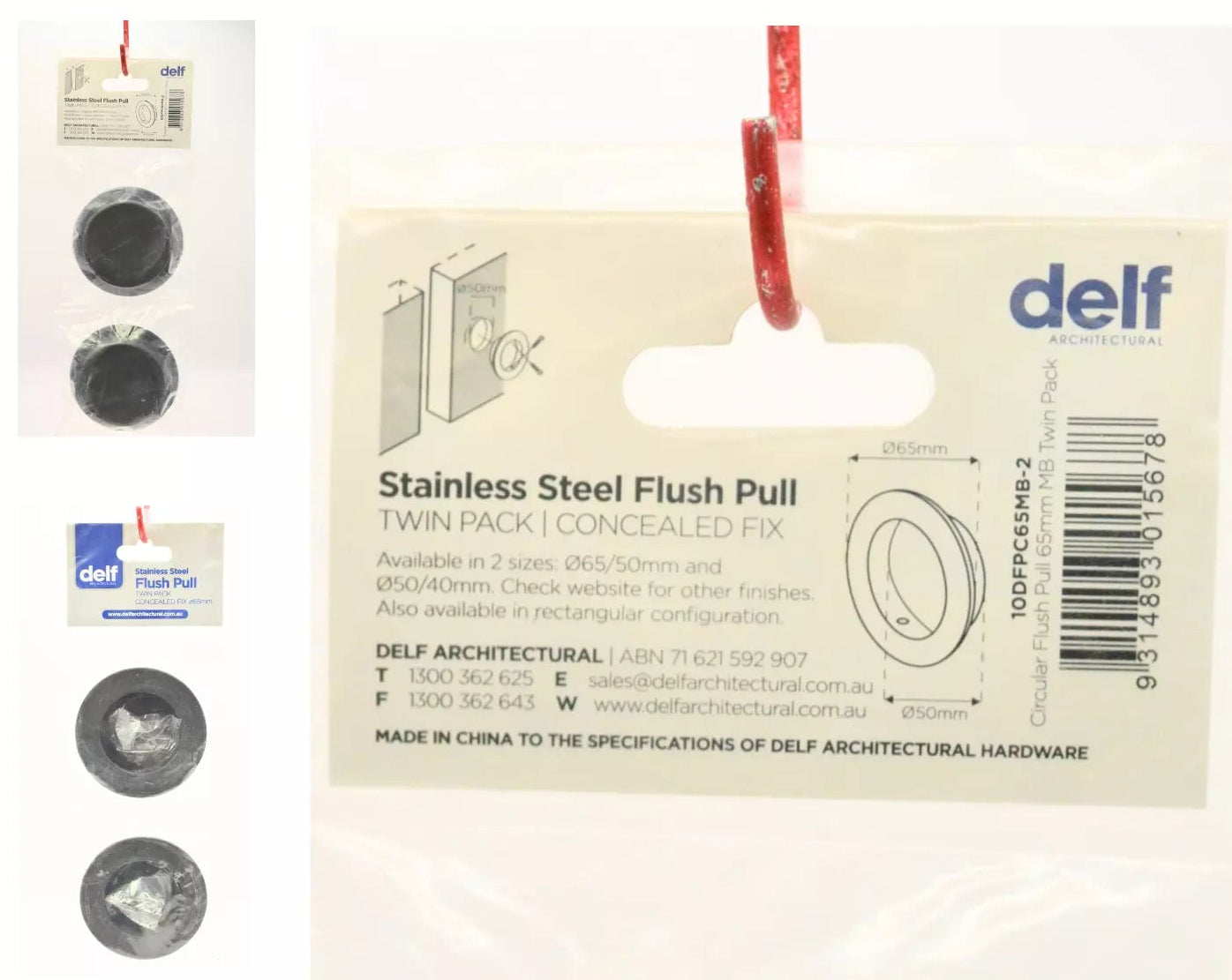 Circular Flush Pull 65mm diameter – Twin Pack