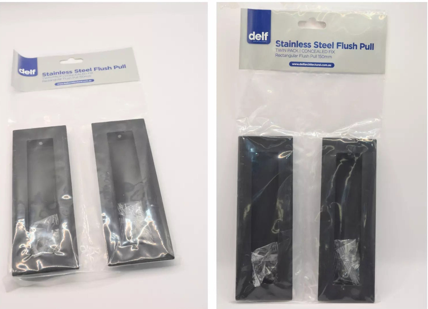 Rectangular Flush Pull Square Well 150mm pack off 2