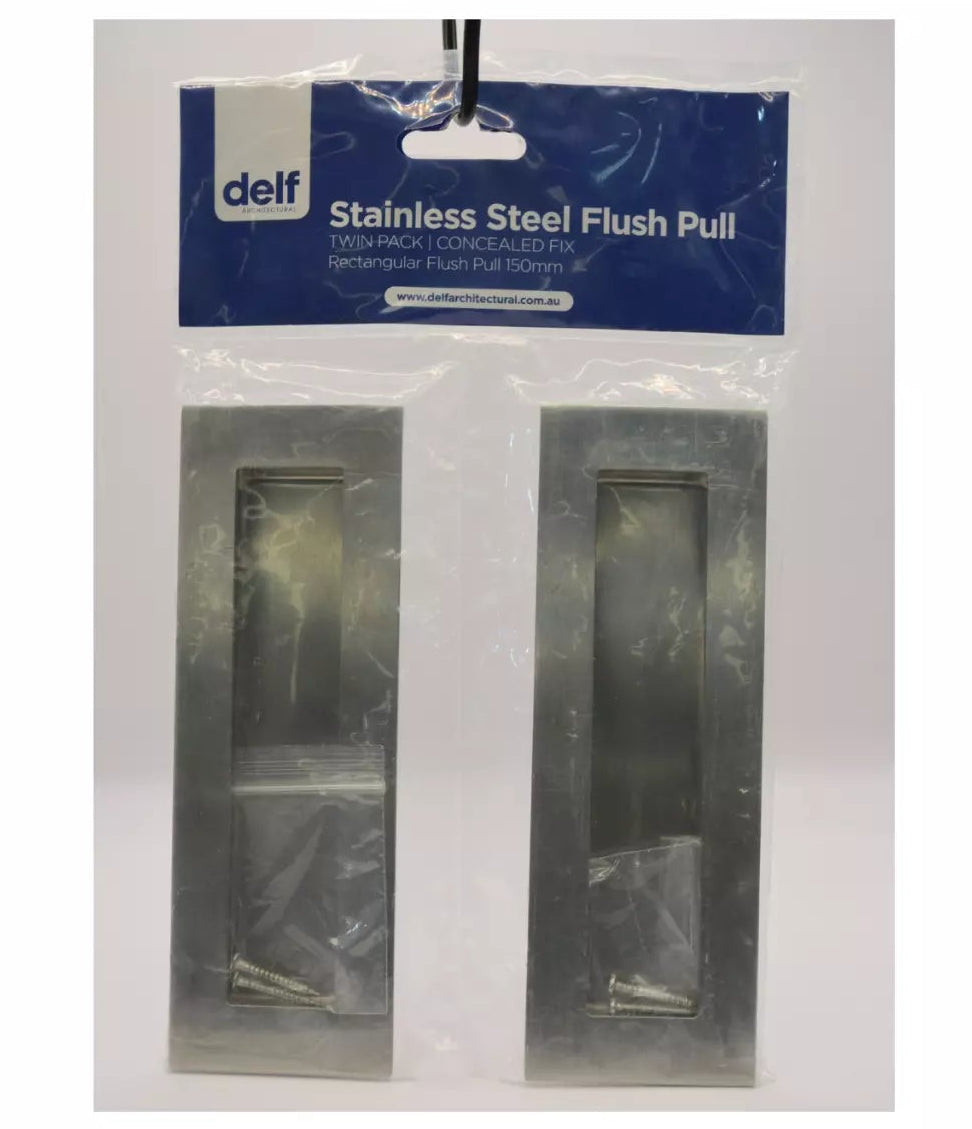 Rectangular Flush Pull Square Well 150mm pack off 2